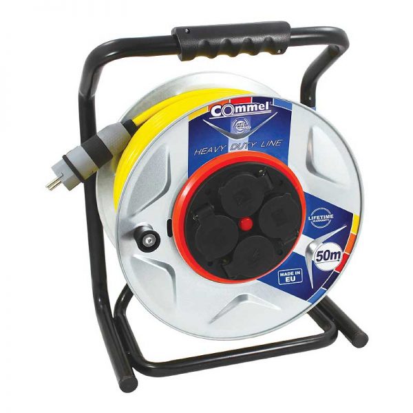 Kabel na bubnju metalni 3*1,5 50m IP44 Commel