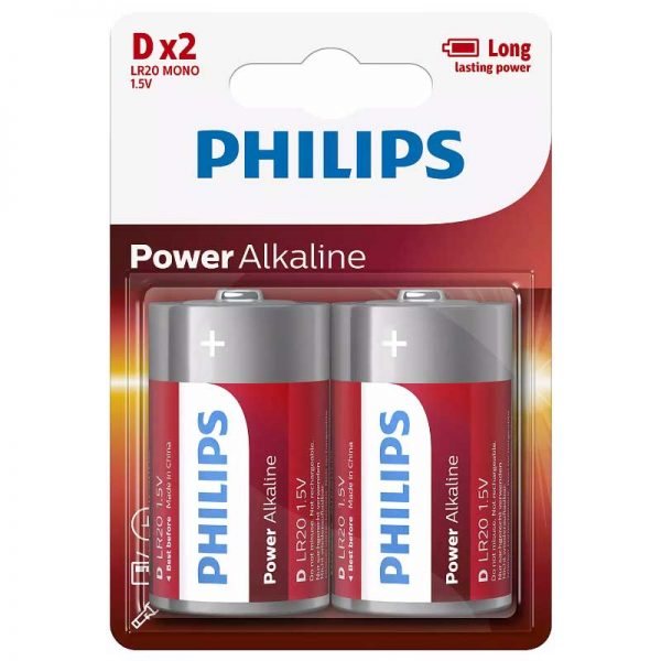 Baterija Philips Power Alkaline 1.5V D B2 LR20P2B/10