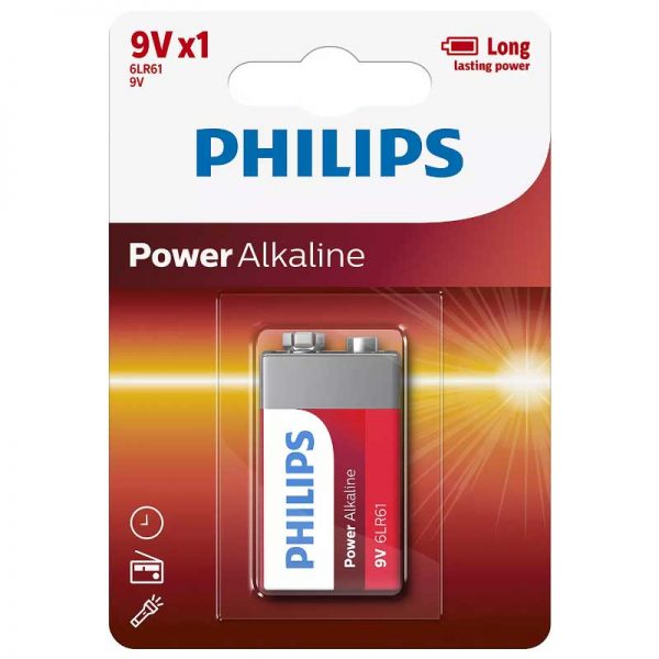 Baterija Philips Power Alkaline 9V D B1 6LR61P1B/10