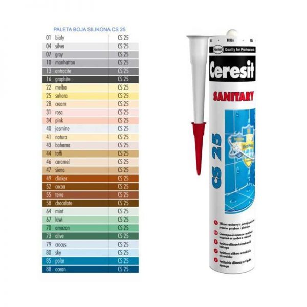 Silikon Ceresit Sanitary Čokoladni CS25 300 ml