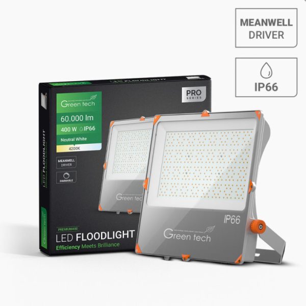 Premium LED reflektor Green Tech, 400W, 150LM/W 4200K, IP66 Meanwell XLG