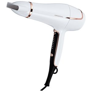 Grundig HD 7880 sušilo za kosu s ionskom tehnologijom, snagom od 2200 W, 8 postavki temperature i 7 postavki brzine omogućava nježno sušenje i oblikovanje kose.