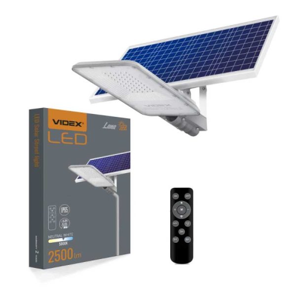 Solarna ulična LED svjetiljka VIDEX-STREET-LED-SOLAR-LANA-100W-NW