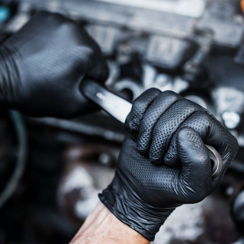 Jednokratne rukavice MERCATOR GOGRIP PRO crne bez pudera 50 kom - Slika 2