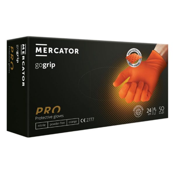 Jednokratne rukavice MERCATOR GOGRIP PRO narančaste bez pudera 50 kom