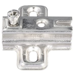 Križna montažna ploča, Häfele Metalla A, s kliznim sustavom, za pričvršćivanje vijcima. S vijcima za ivericu, Razmak D: 4 mm