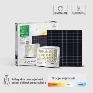 LED solarni reflektor Green Tech 200W, 3CCT, IP65