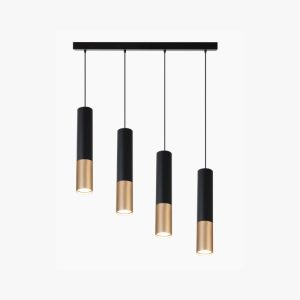 LED visilica Green Tech, GU10 X 4 kom, crna-zlatna boja