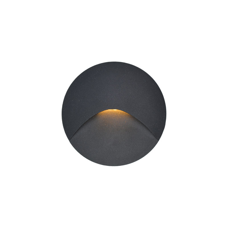 LED ugradna zidna svjetiljka Green Tech 3W, 3000K IP44, crna - Slika 3
