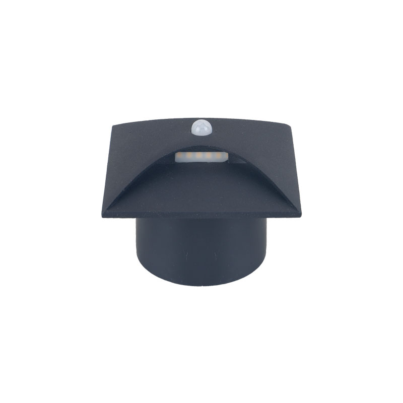 LED ugradna zidna svjetiljka sa senzorom Green Tech 3W, 3000K IP44, crna - Slika 2