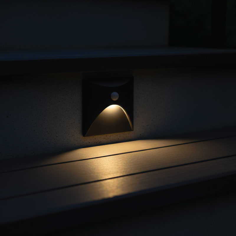 LED ugradna zidna svjetiljka sa senzorom Green Tech 3W, 3000K IP44, crna - Slika 10