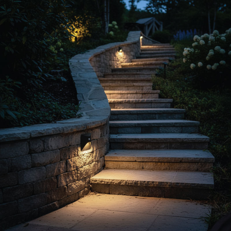LED ugradna zidna svjetiljka sa senzorom Green Tech 3W, 3000K IP44, crna - Slika 11