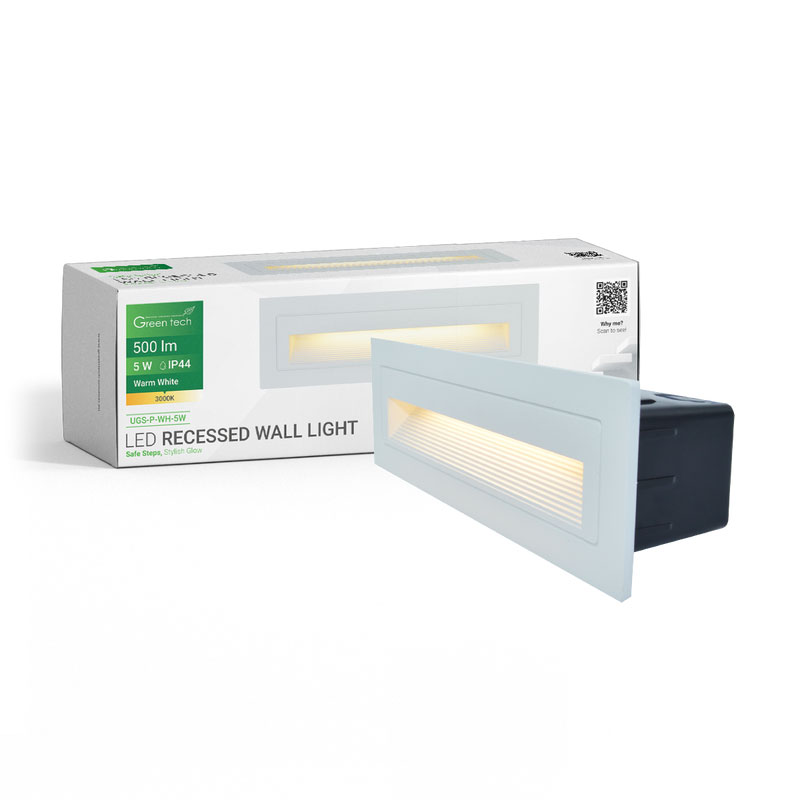 LED ugradna zidna svjetiljka Green Tech 5W, 3000K IP44, bijela