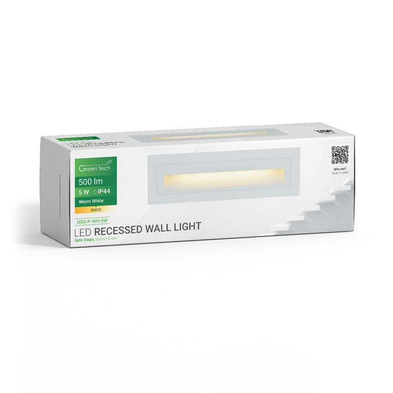 LED ugradna zidna svjetiljka Green Tech 5W, 3000K IP44, bijela - Slika 7