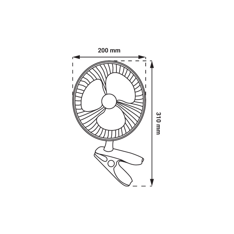 Ventilator s kopčom Green Tech 17W, 6", bijela boja - Slika 7
