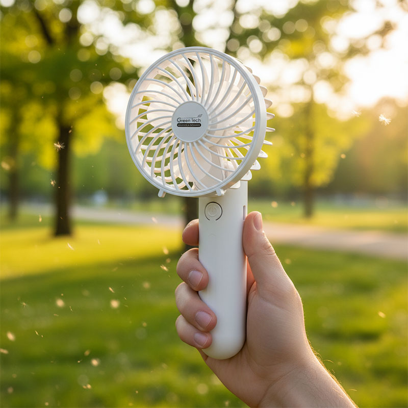 Prijenosni ventilator Green Tech, 1.1W, bijeli, sa USB punjenjem - Slika 2