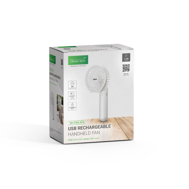 Prijenosni ventilator Green Tech, 1.1W, bijeli, sa USB punjenjem - Slika 4