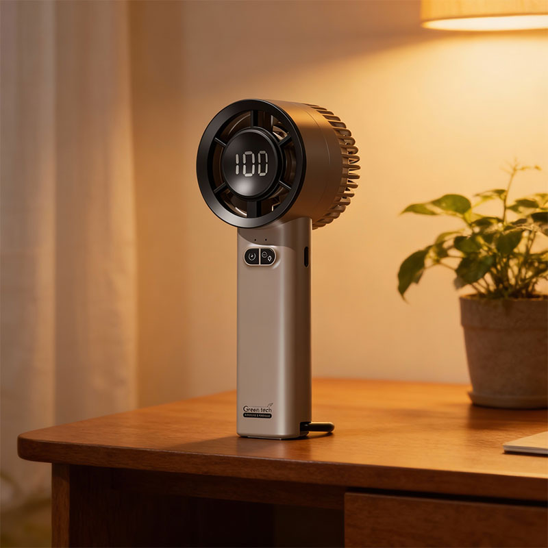 Prijenosni ventilator Green Tech, 3.6W, smeđi, sa USB punjenjem - Slika 2