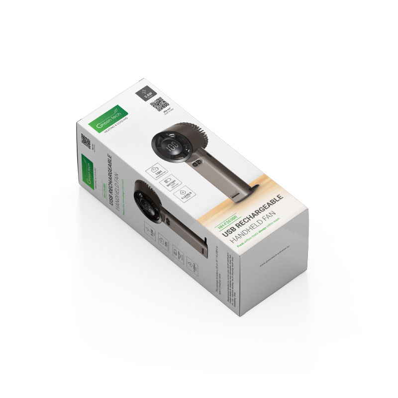 Prijenosni ventilator Green Tech, 3.6W, smeđi, sa USB punjenjem - Slika 8