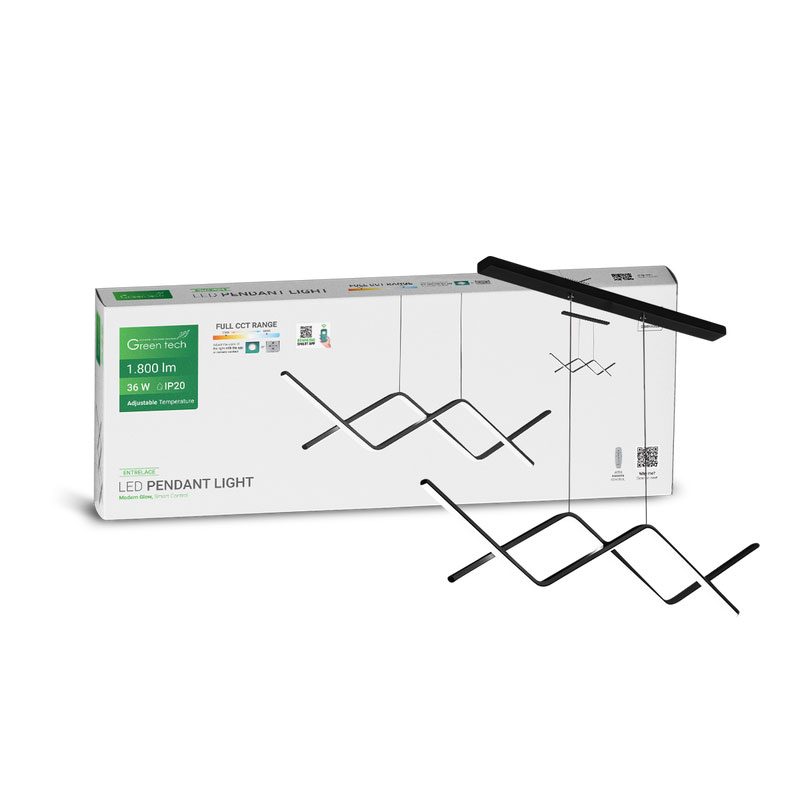 Smart dekorativna visilica Green Tech 36W, 3CCT, dim, APP + daljinski upravljač - Slika 2