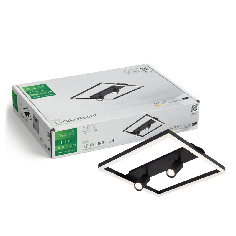 Stropna dekorativna svjetiljka Green Tech 36W, 3CCT + 2 x SPOT GU10 - Slika 3