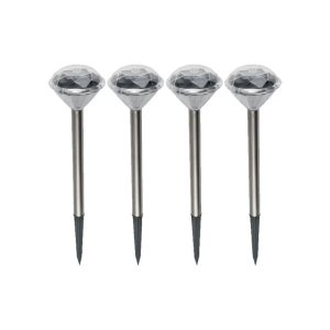 Solarna vrtna LED lampa, metalna, set 4 komada, 200 mAh