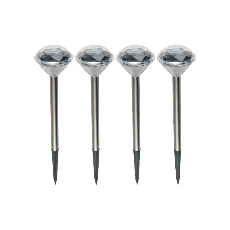 Solarna vrtna LED lampa, metalna, set 4 komada, 200 mAh