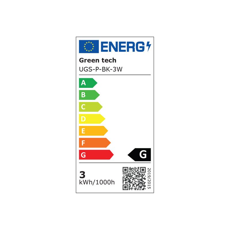 LED ugradna zidna svjetiljka Green Tech 3W, 3000K IP44, crna - Slika 9