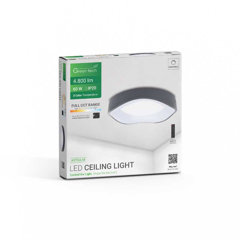 Smart plafonjera Green Tech metalna 60W, 3CCT s daljinskim up., fi 42cm - Slika 5
