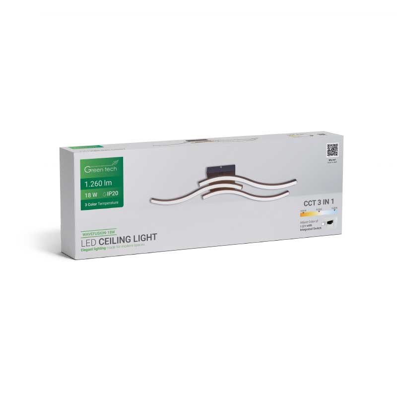 Stropna dekorativna svjetiljka WAVEFUSION-18W Green Tech 18W, 3CCT - Slika 6